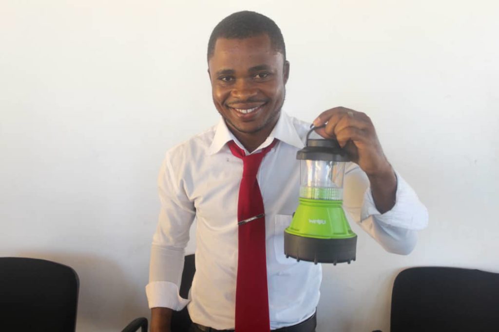 Recipients of The #BrightHaiti solar-powered lanterns