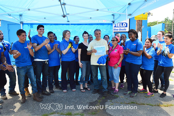 WeLoveU volunteers carry out a cleanup in Fournier Park in Leominster, MA.