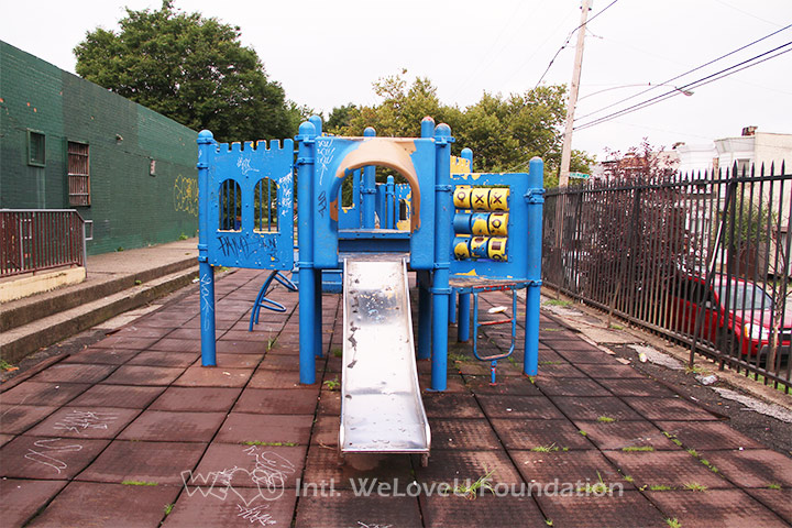 WeLoveU volunteers clean McVeigh Recreation Center and remove graffiti.