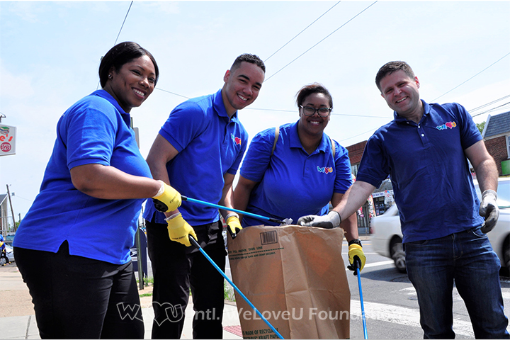 State Rep Jared Solomon cleans Castor Avenue with WeLoveU volunteers
