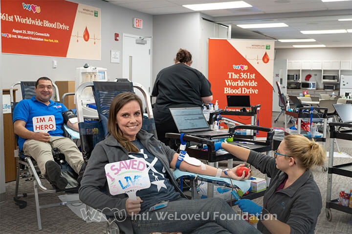 A Buffalo-native participating in WeLoveU's blood drive to save a life.