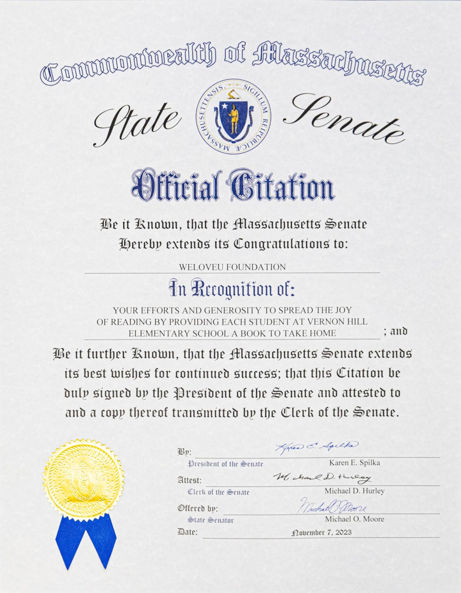 Commonwealth of Massachusetts State Senate