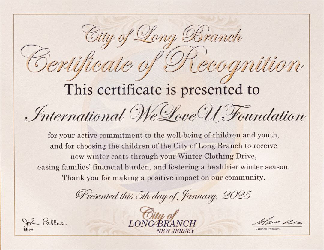 certificate of recognition