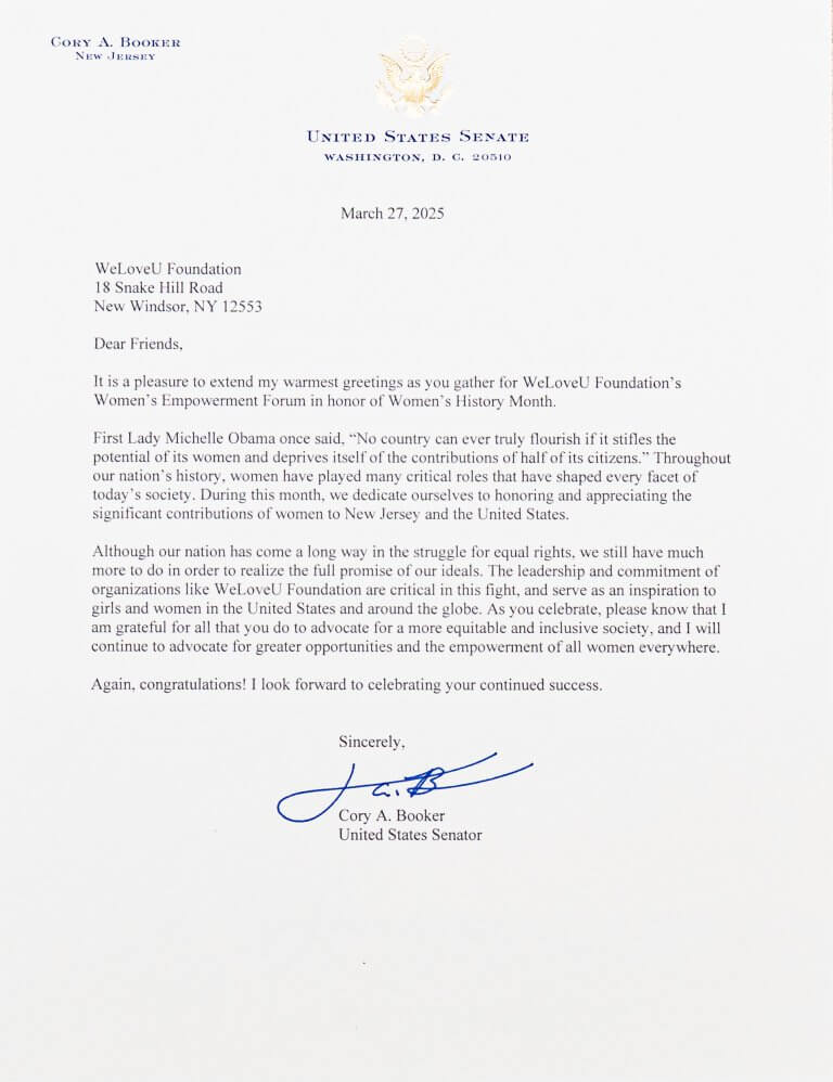 Letter from Cory Booker